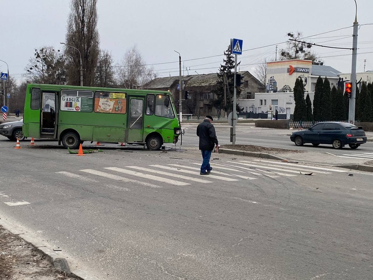 В Харькове произошло ДТП с маршруткой. Скриншот телеграм-канала полиции