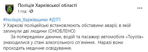 Под Харьковом пьяный сын бывшего гаишника убил в ДТП начальника пожарной части и его жену. Фото: Нацполиция